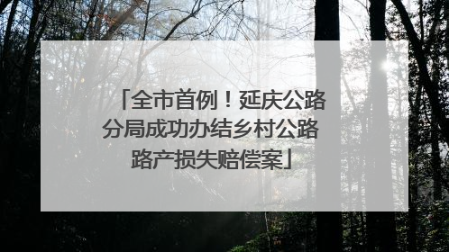 全市首例！延庆公路分局成功办结乡村公路路产损失赔偿案