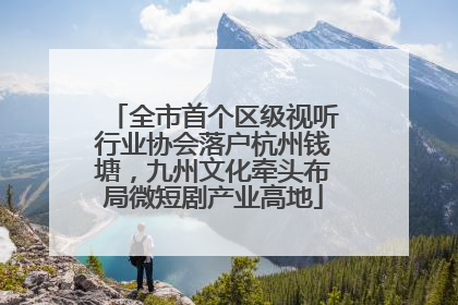 全市首个区级视听行业协会落户杭州钱塘，九州文化牵头布局微短剧产业高地