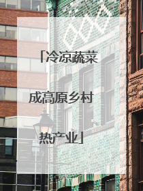 冷凉蔬菜成高原乡村热产业