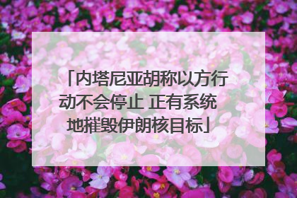 内塔尼亚胡称以方行动不会停止 正有系统地摧毁伊朗核目标