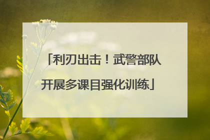 利刃出击！武警部队开展多课目强化训练
