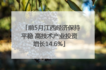 前5月江西经济保持平稳 高技术产业投资增长14.6%
