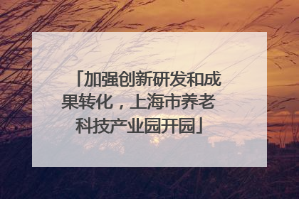 加强创新研发和成果转化，上海市养老科技产业园开园
