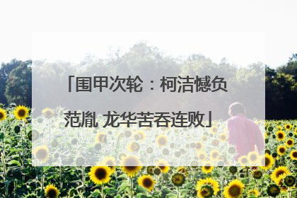 围甲次轮：柯洁憾负范胤 龙华苦吞连败
