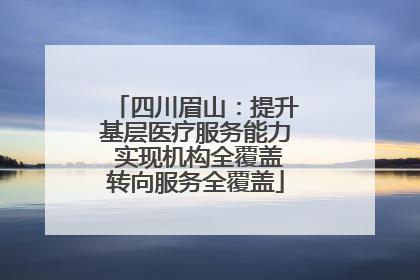四川眉山：提升基层医疗服务能力 实现机构全覆盖转向服务全覆盖