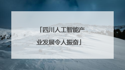 四川人工智能产业发展令人振奋