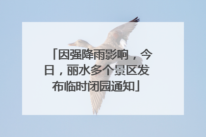 因强降雨影响，今日，丽水多个景区发布临时闭园通知