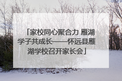 家校同心聚合力 雁湖学子共成长——怀远县雁湖学校召开家长会