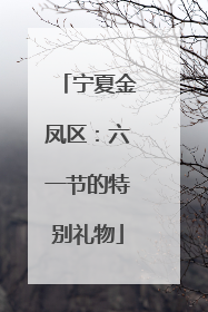 宁夏金凤区：六一节的特别礼物