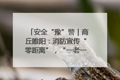 安全“豫”警｜商丘睢阳：消防宣传“零距离”，“一老一小”同守护