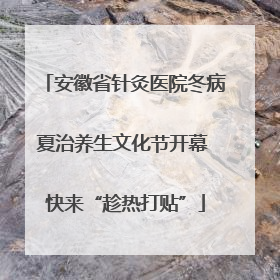 安徽省针灸医院冬病夏治养生文化节开幕 快来“趁热打贴”