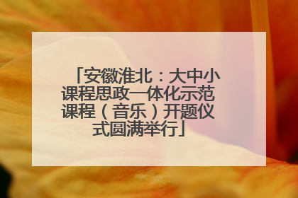 安徽淮北：大中小课程思政一体化示范课程（音乐）开题仪式圆满举行
