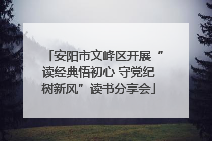 安阳市文峰区开展“读经典悟初心 守党纪树新风”读书分享会