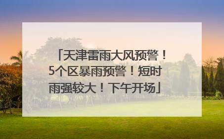 天津雷雨大风预警！5个区暴雨预警！短时雨强较大！下午开场