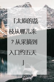 太原的荔枝从哪儿来？从采摘到入口约五天