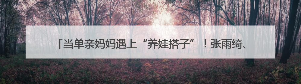 当单亲妈妈遇上“养娃搭子”！张雨绮、韩庚新剧《绽放的许开心》6月5日开播