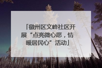 徽州区文峰社区开展“点亮微心愿，情暖居民心”活动