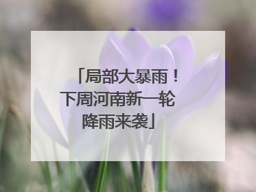 局部大暴雨！下周河南新一轮降雨来袭