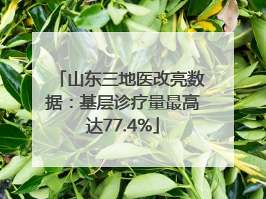 山东三地医改亮数据：基层诊疗量最高达77.4%