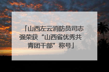 山西左云消防员司志强荣获“山西省优秀共青团干部”称号