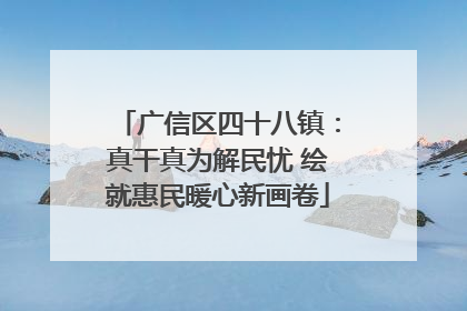广信区四十八镇：真干真为解民忧 绘就惠民暖心新画卷