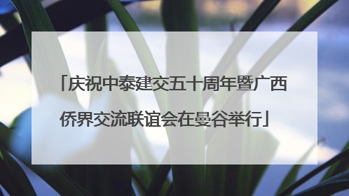 庆祝中泰建交五十周年暨广西侨界交流联谊会在曼谷举行