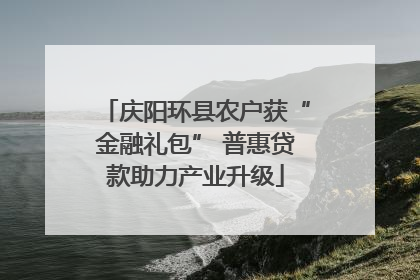 庆阳环县农户获“金融礼包” 普惠贷款助力产业升级