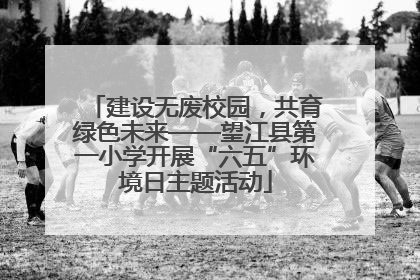 建设无废校园，共育绿色未来——望江县第一小学开展“六五”环境日主题活动