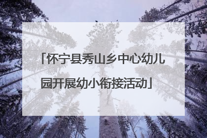 怀宁县秀山乡中心幼儿园开展幼小衔接活动