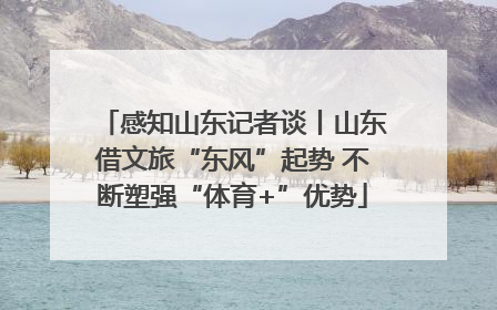 感知山东记者谈丨山东借文旅“东风”起势 不断塑强“体育+”优势