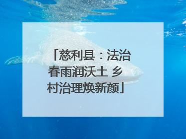 慈利县：法治春雨润沃土 乡村治理焕新颜