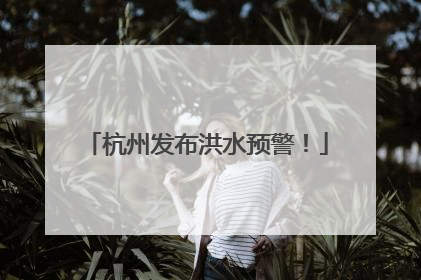 杭州发布洪水预警！