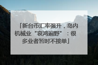 新台币汇率强升，岛内机械业“哀鸿遍野”：很多业者暂时不接单