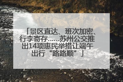景区直达、班次加密、行李寄存……苏州公交推出14项惠民举措让端午出行“路路顺”