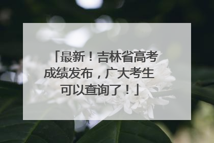 最新！吉林省高考成绩发布，广大考生可以查询了！