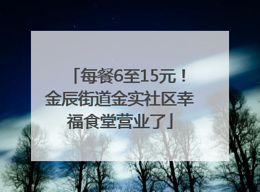 每餐6至15元！金辰街道金实社区幸福食堂营业了