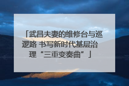 武昌夫妻的维修台与巡逻路 书写新时代基层治理“三重变奏曲”