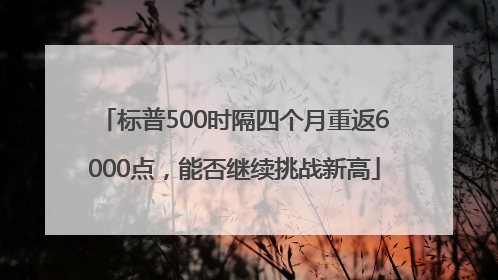 标普500时隔四个月重返6000点，能否继续挑战新高