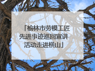 榆林市劳模工匠先进事迹巡回宣讲活动走进横山