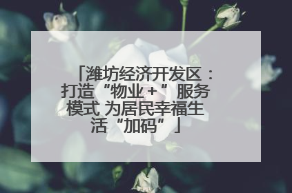 潍坊经济开发区：打造“物业＋”服务模式 为居民幸福生活“加码”
