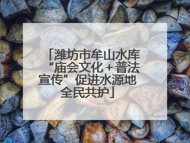 潍坊市牟山水库“庙会文化＋普法宣传”促进水源地全民共护