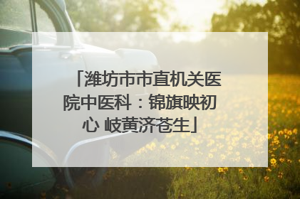 潍坊市市直机关医院中医科：锦旗映初心 岐黄济苍生