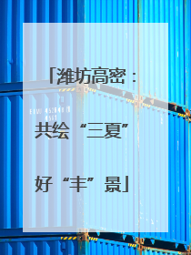 潍坊高密：共绘“三夏”好“丰”景