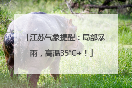江苏气象提醒：局部暴雨，高温35℃+！
