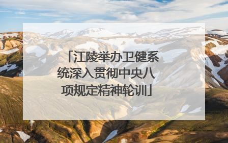 江陵举办卫健系统深入贯彻中央八项规定精神轮训