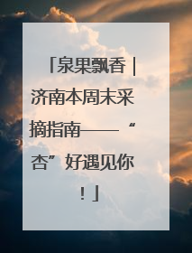 泉果飘香｜济南本周末采摘指南——“杏”好遇见你！