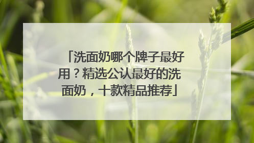 洗面奶哪个牌子最好用？精选公认最好的洗面奶，十款精品推荐