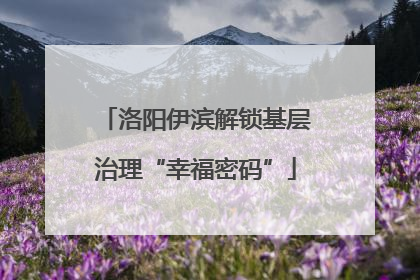 洛阳伊滨解锁基层治理“幸福密码”