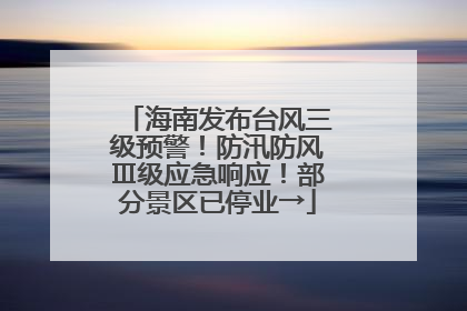 海南发布台风三级预警！防汛防风Ⅲ级应急响应！部分景区已停业→