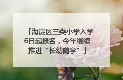 海淀区三类小学入学6日起报名，今年继续推进“长幼随学”
